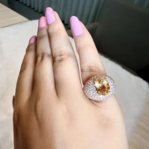 Anel Dedinho Marquise Dourado