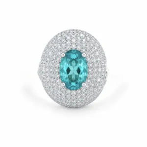 Anel Dedinho Oval Topazio