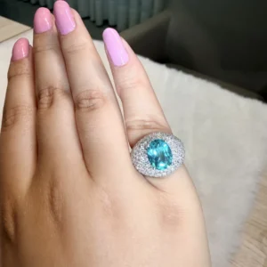 Anel Dedinho Oval Topazio