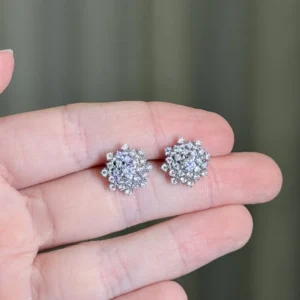 Brinco Moissanite Chuveiro 1,5mm / 0,92 quilates
