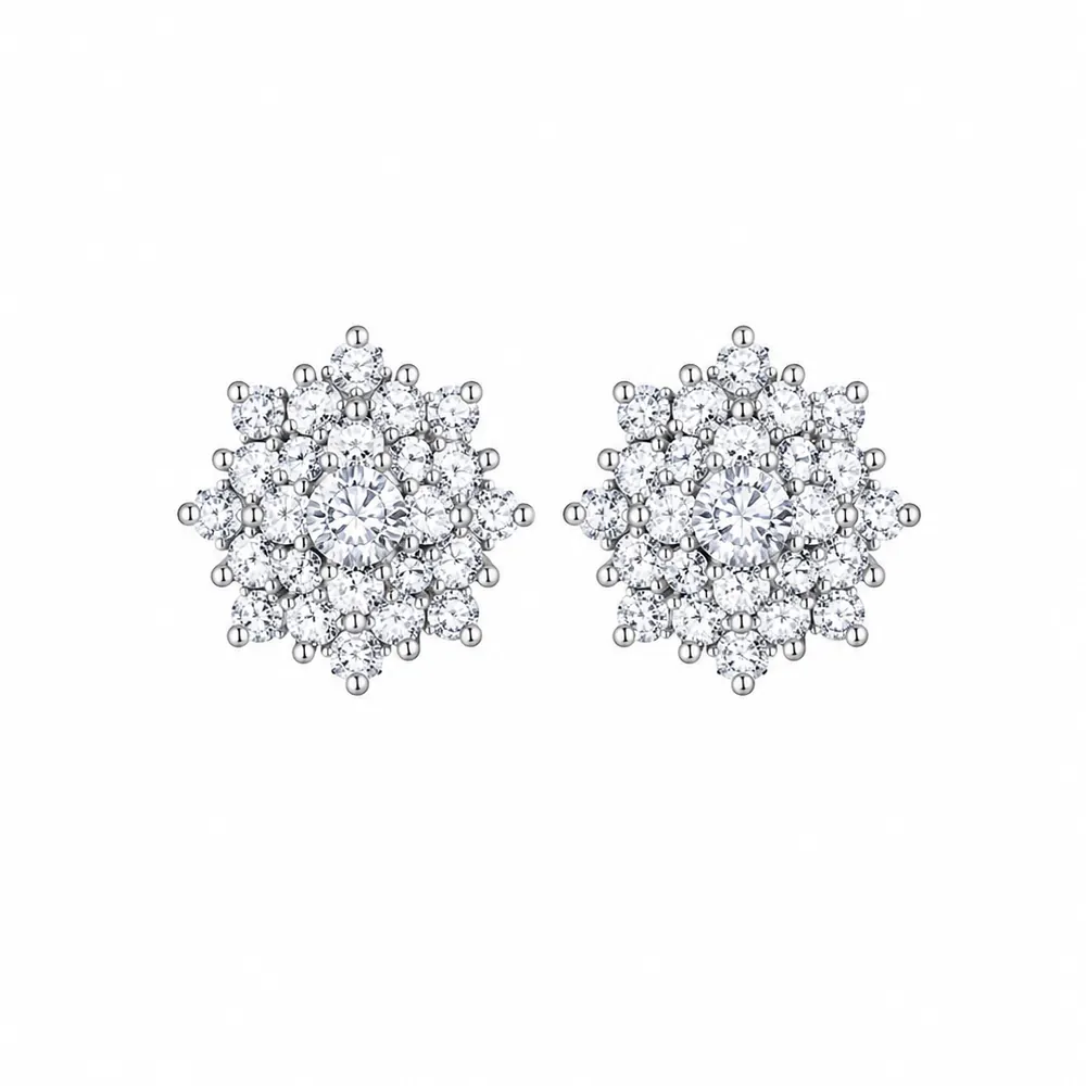 Brinco Moissanite Chuveiro 1,5mm / 0,92 quilates