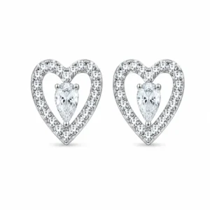 Brinco Coração Oval 5x8mm / 1 quilates