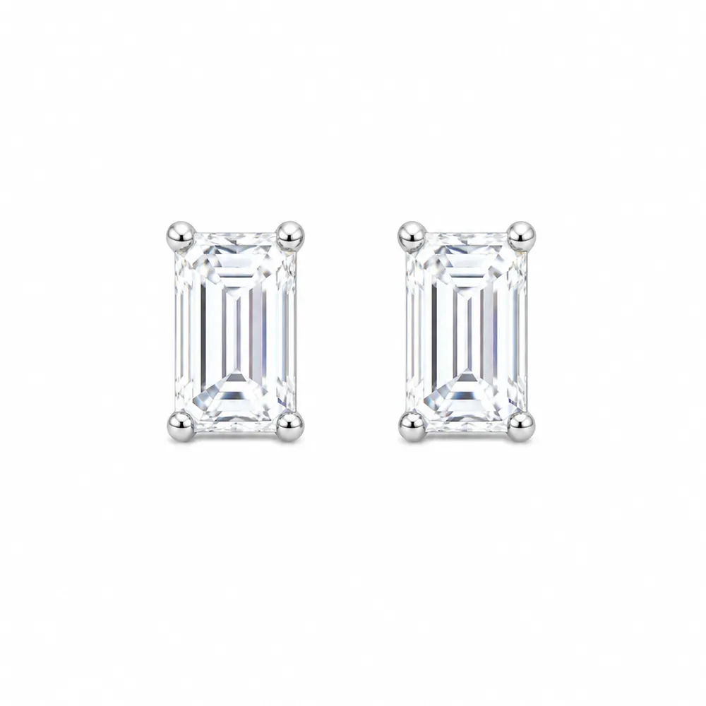 Brinco Corte Esmeralda 3x5mm / 0,5 quilates