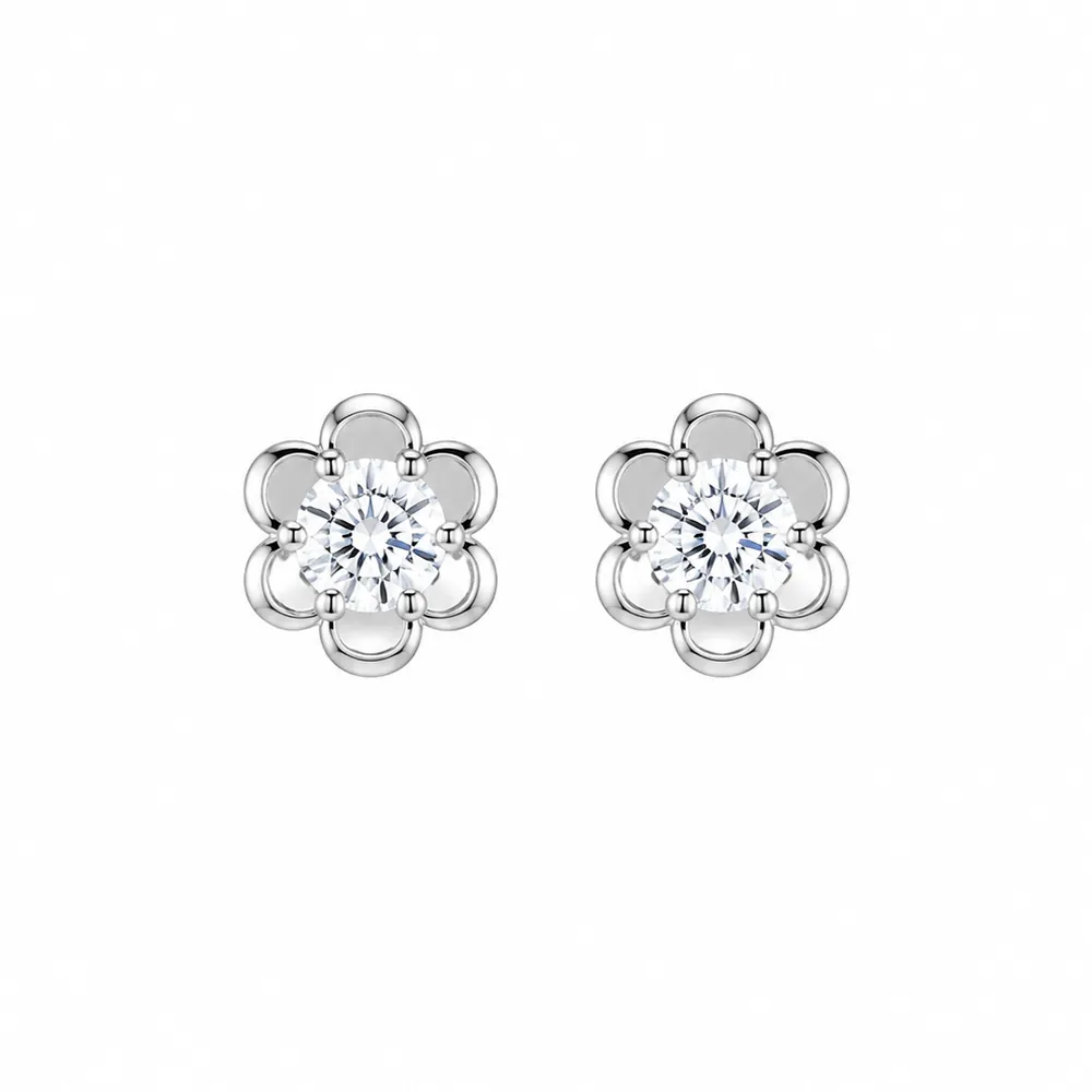 Brinco Flor Minimalista 3mm / 0,1 quilates