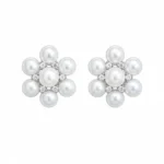 Brinco Flor Pérola Agua 1,7mm / 0,21 quilates