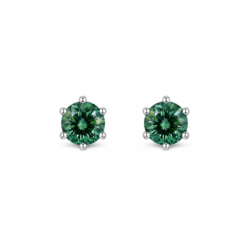 Brinco Verde Claro 6,5mm / 1 quilates