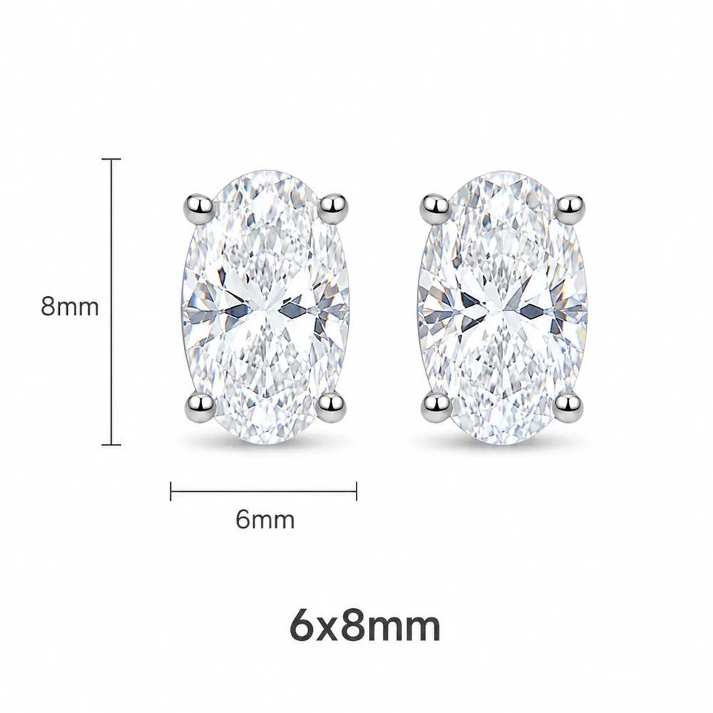 Brinco Oval 6x8mm / 1,5 quilates