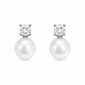 Brinco Pérola Moissanite 8mm / 2 quilates