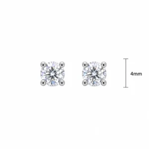Brinco Ponto de Luz Moissanite 4mm / 0,3 quilates
