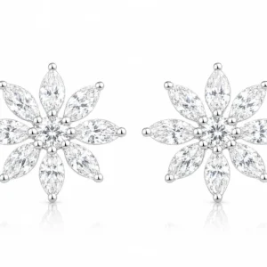Brinco Flor Marquise 6x3mm / 4,8 quilates