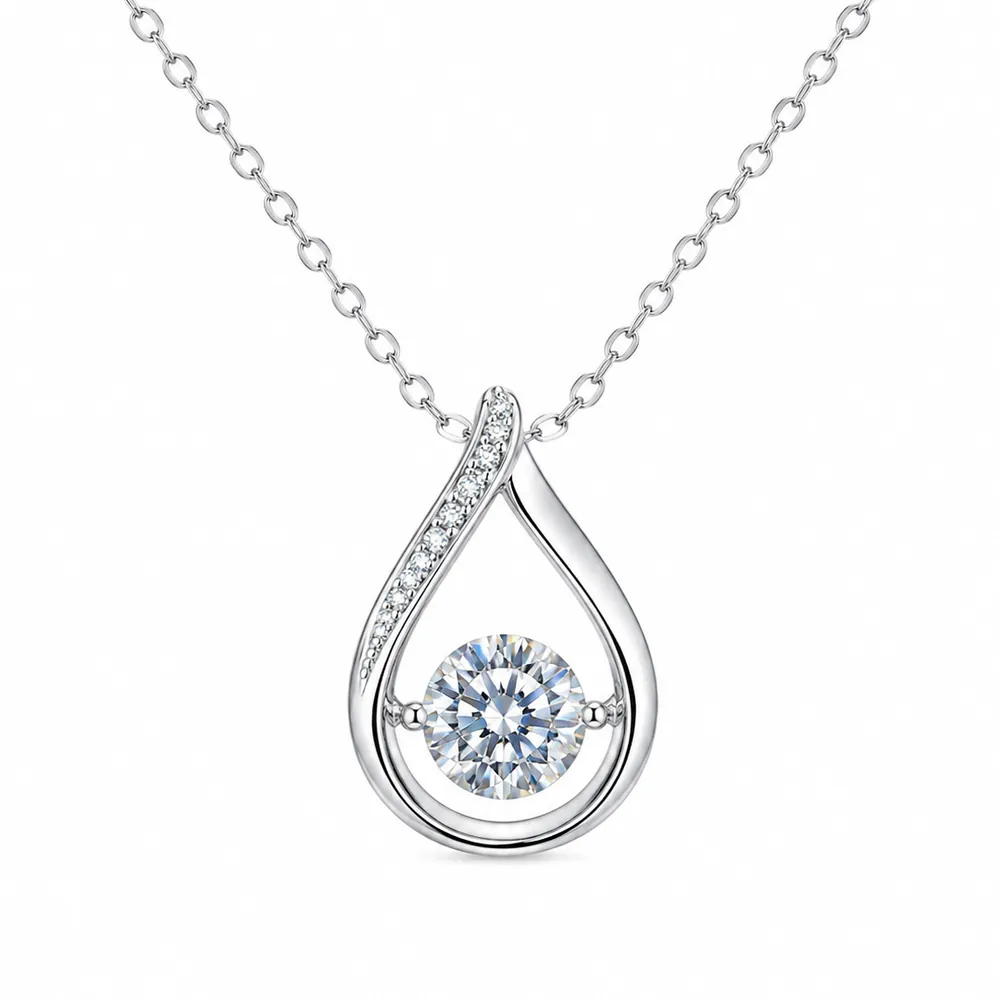 Colar Detalhe Moissanite 6,5mm / 1 quilates