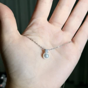Colar Pérola Moissanite 8mm / 2 quilates