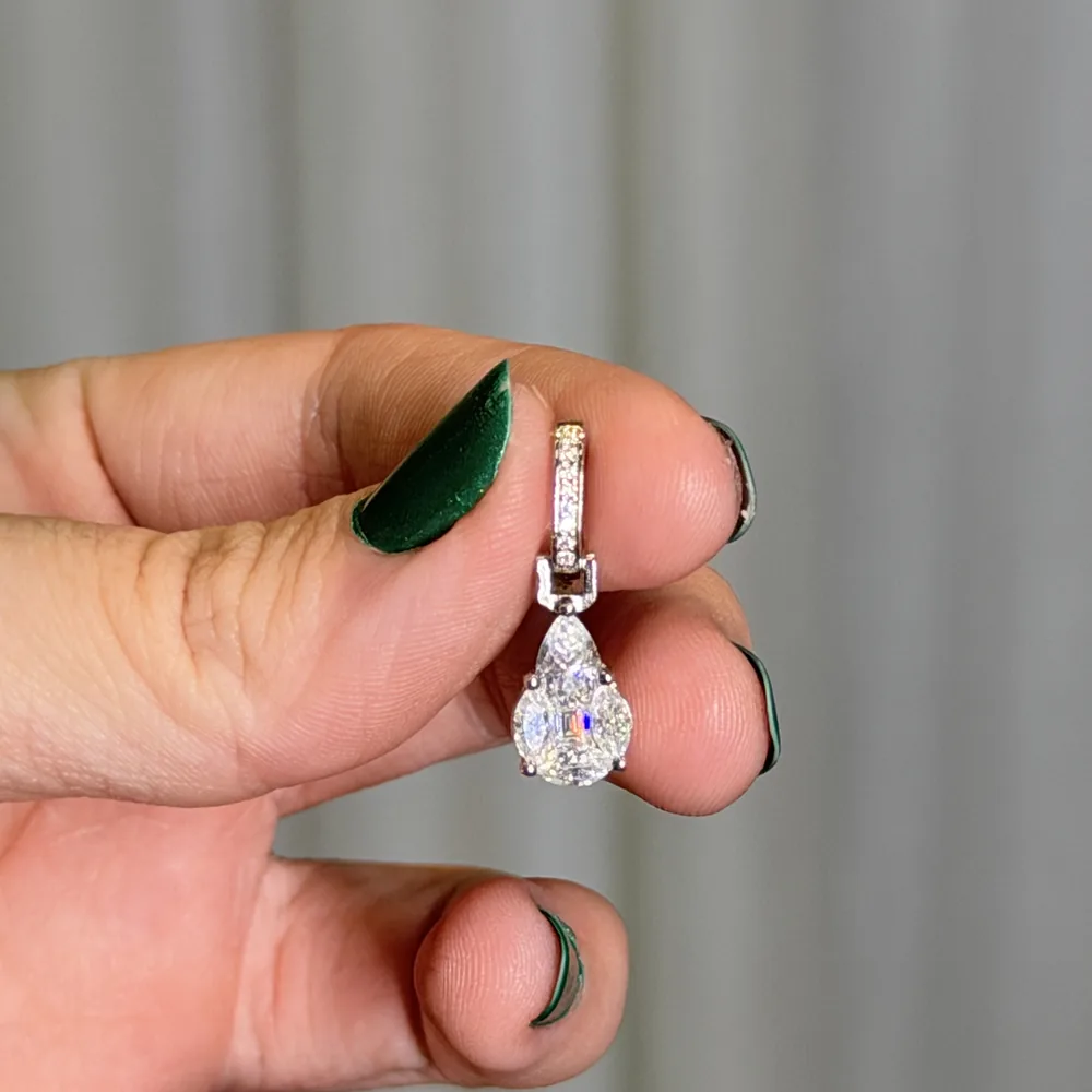 Pingente Gota Ilusion 15mm / 4,8 quilates