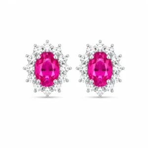Brinco Safira Pink 5x7mm