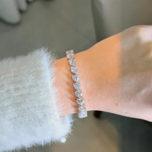 Pulseira Corações Zircônia Premium 6x5mm