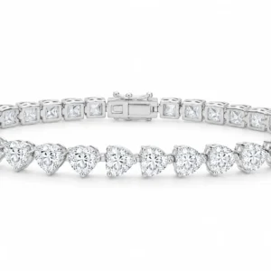 Pulseira Corações Zircônia Premium 6x5mm