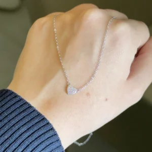 Colar Coração Minimalista Moissanite