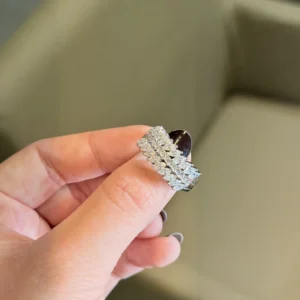 Anel Navetes Meia Aliança 2x4mm / 2.2 quilates