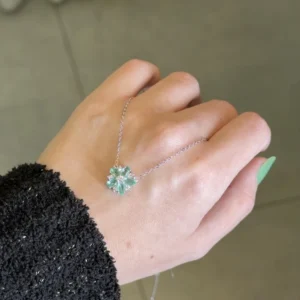 Colar Flor Turmalina Fusion Moissanite 2mm