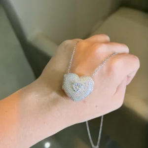 Relicário Coração Moissanite