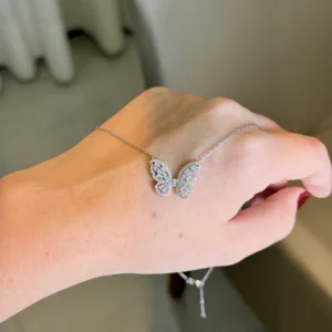 Colar Borboleta Moissanite