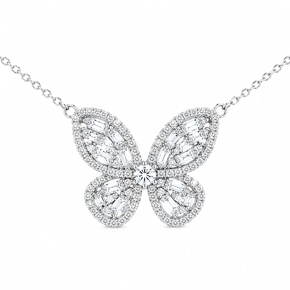 Colar Borboleta Moissanite