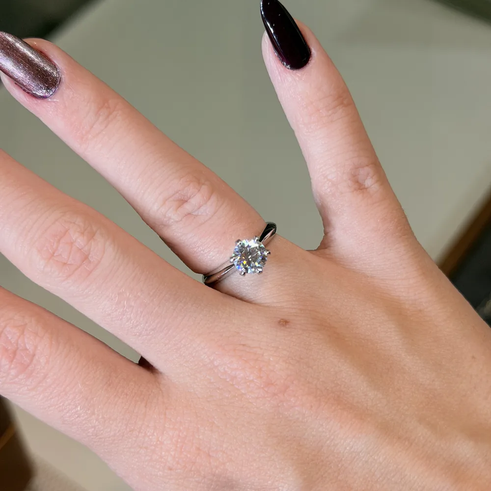 Solitário Moissanite 6,5mm