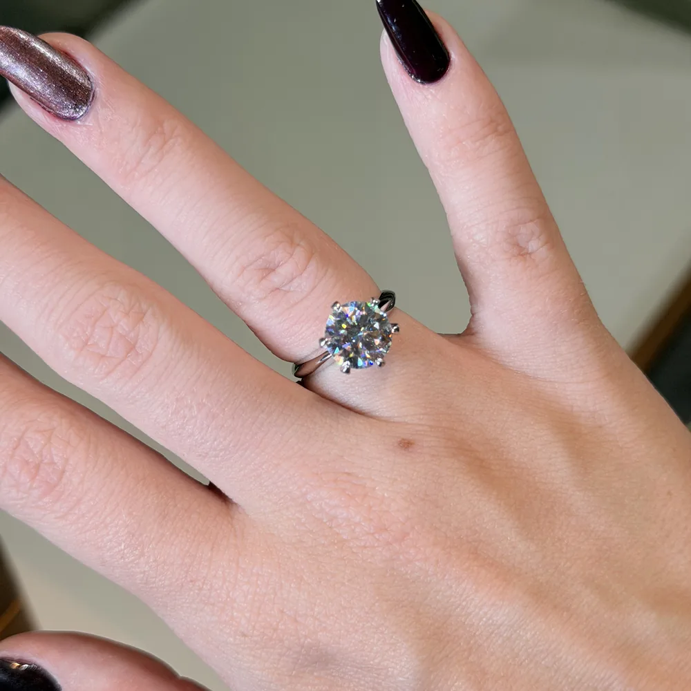 Solitário Moissanite 9mm