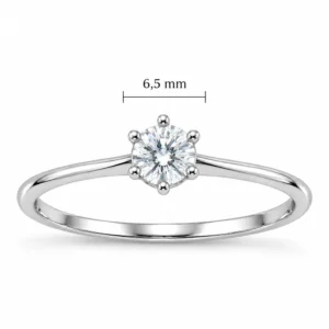 Solitário Moissanite 6,5mm