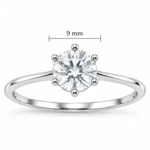 Solitário Moissanite 9mm