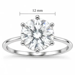 Solitário Moissanite 12mm