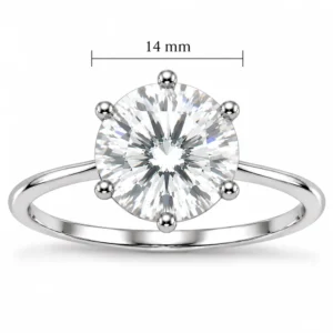 Solitário Moissanite 14mm